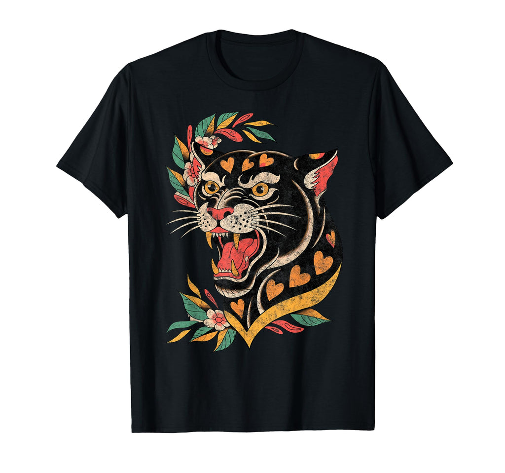 Panther American Traditional Old School T-Shirt - Trendy Graphic Unisex - T-Shirt, Sweatshirt, Hoodie