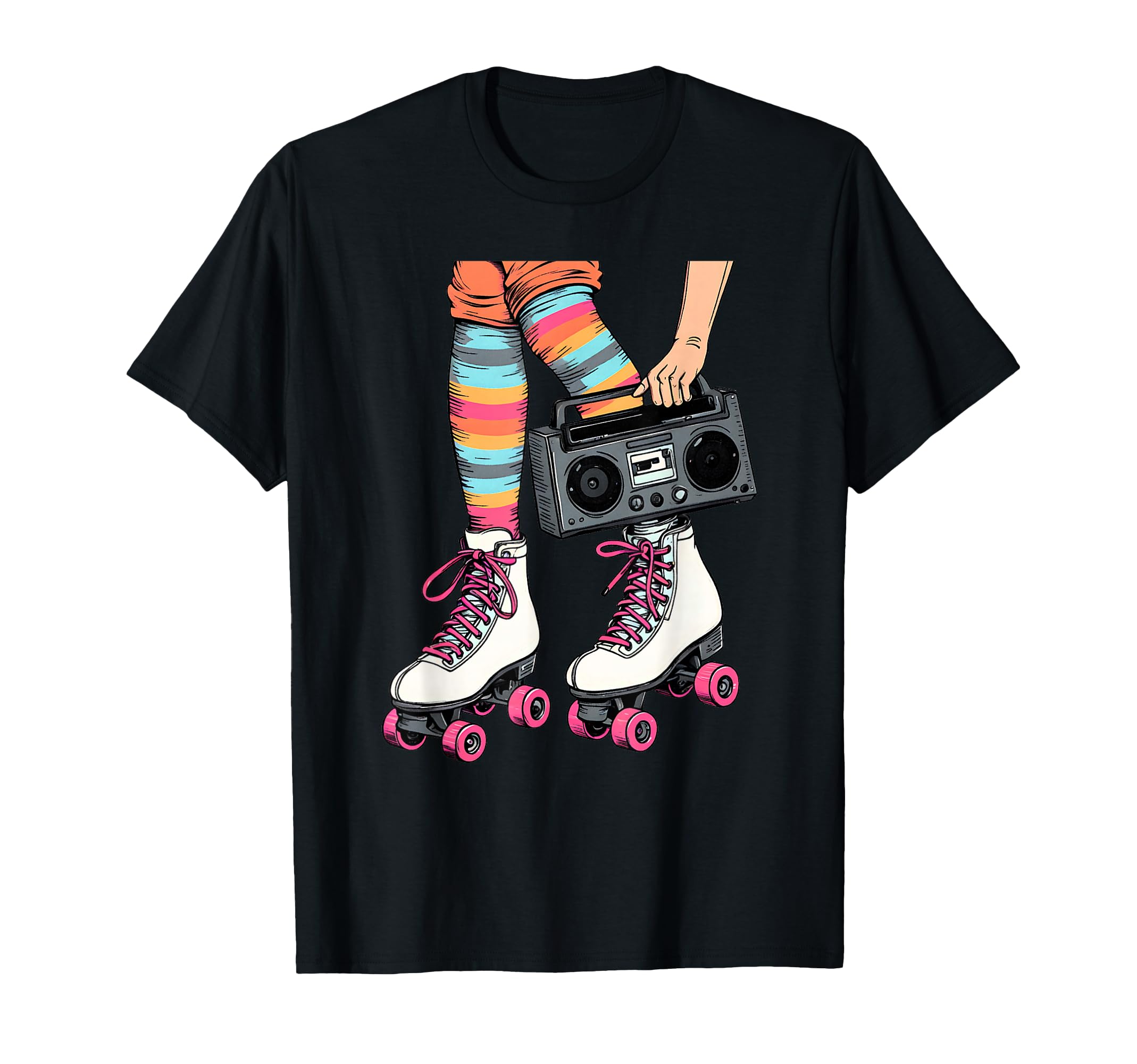 Rollerskates Boombox 80S 90S T-Shirt - Casual Everyday Wear for Adults - T-Shirt, Sweatshirt, Hoodie