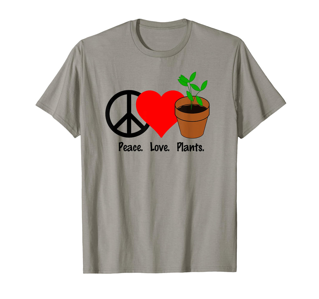 Peace Love Plants Garden Gardening Grow T-Shirt - Fun Novelty Design Unisex - T-Shirt, Sweatshirt, Hoodie