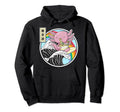 Axolotl Eating Ramen Kanagawa Wave Hoodie - Novelty Apparel for Adults - T-Shirt, Sweatshirt, Hoodie