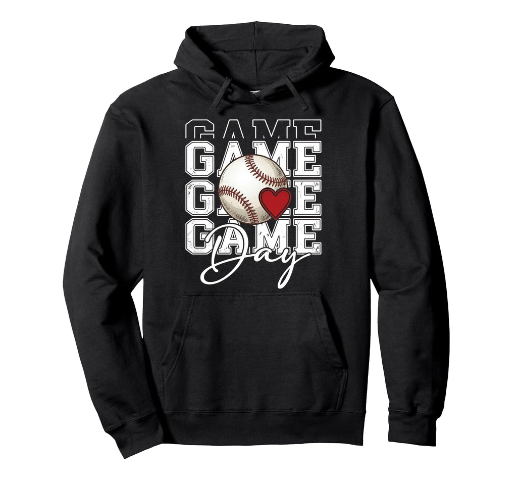 Baseball Game Day Spirit Heart Athlete Hoodie - Unique Graphic for Adults - T-Shirt, Sweatshirt, Hoodie
