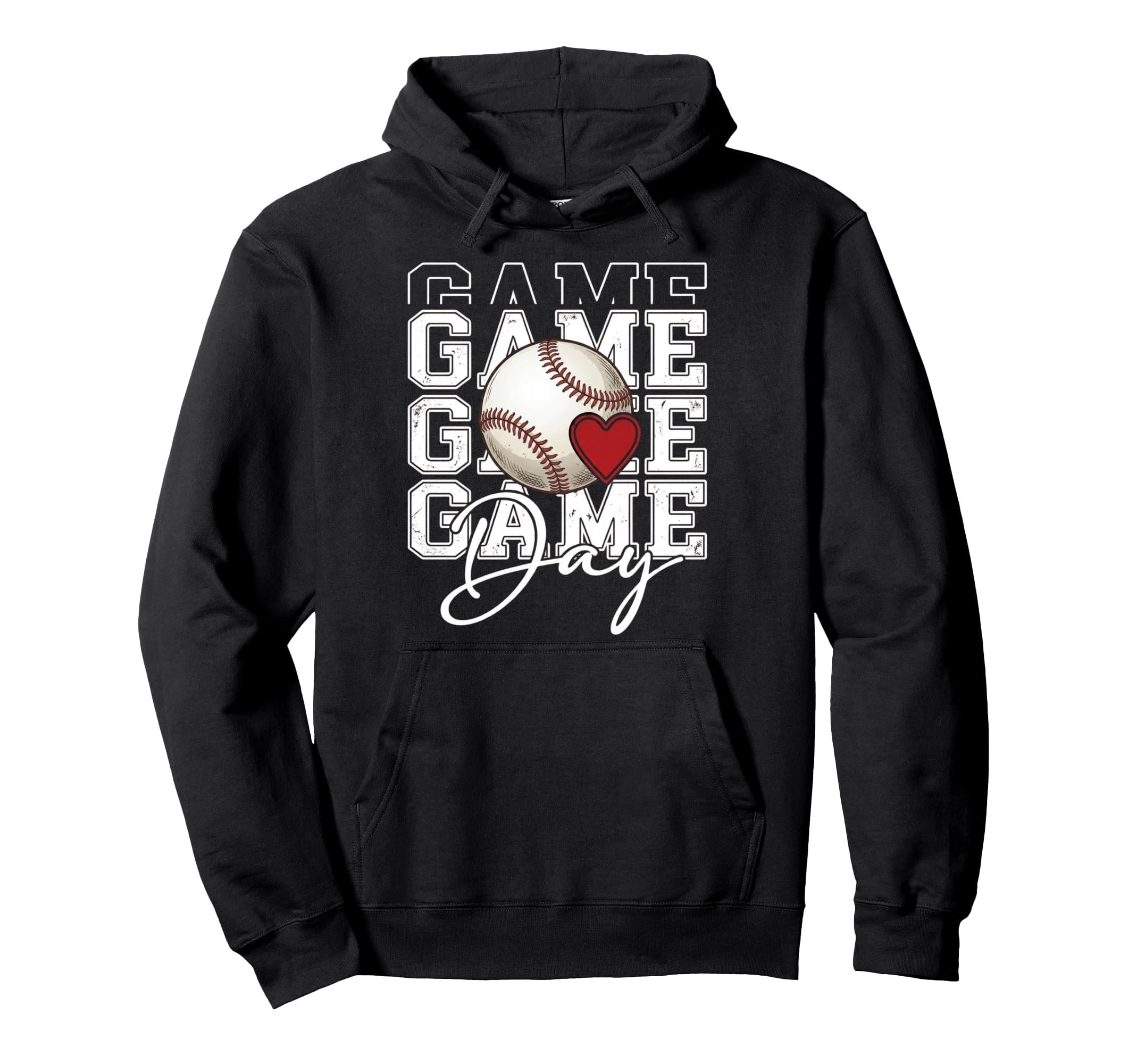 Baseball Game Day Spirit Heart Athlete Hoodie - Unique Graphic for Adults - T-Shirt, Sweatshirt, Hoodie