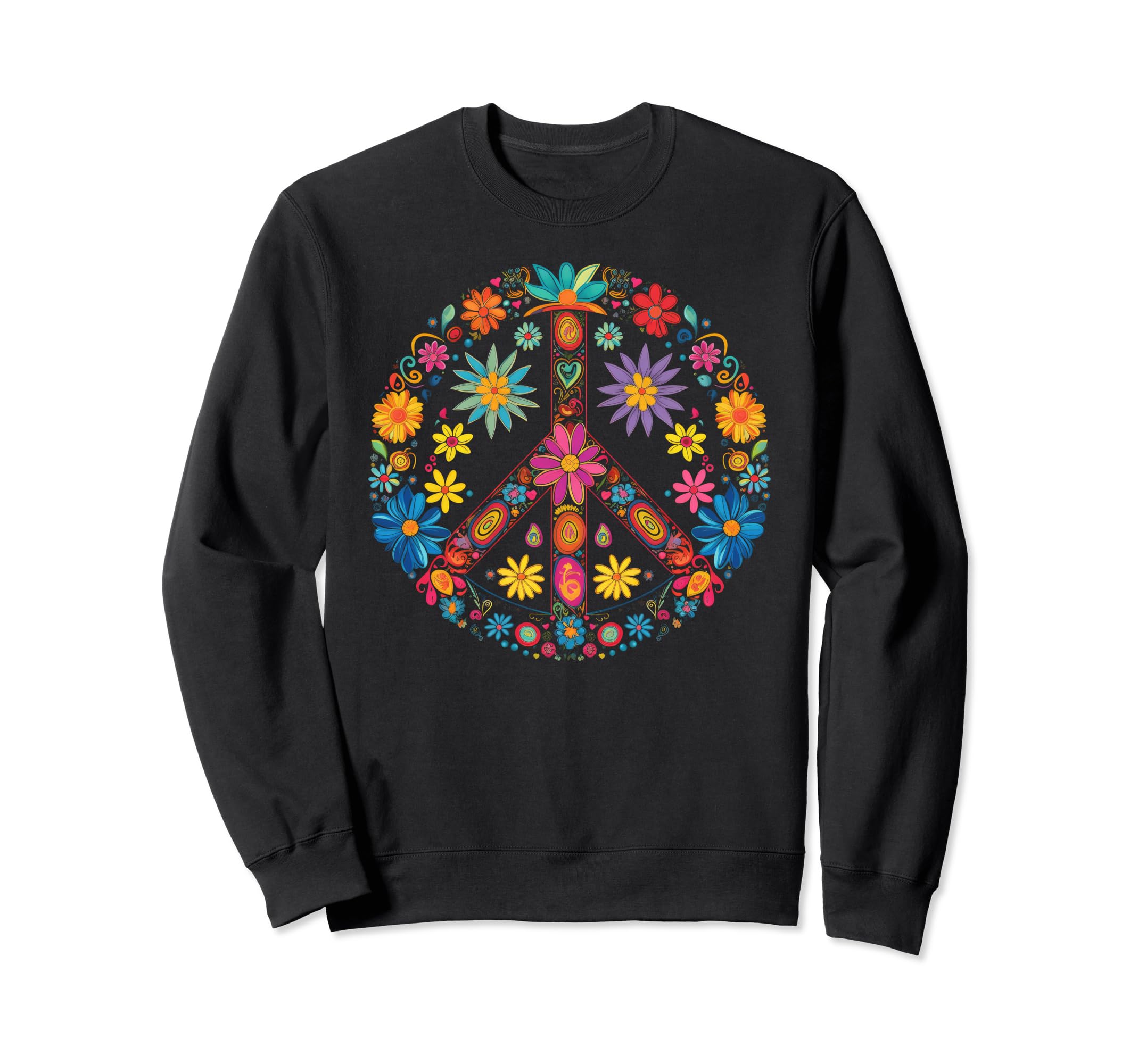 Peace Sign 60S 70S Hippie Boho 21 Sweatshirt - Novelty Apparel Unisex - T-Shirt, Sweatshirt, Hoodie