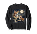 Corgi Howling To Moon 90S Dog Sweatshirt - Minimalist Print Men Women - T-Shirt, Sweatshirt, Hoodie