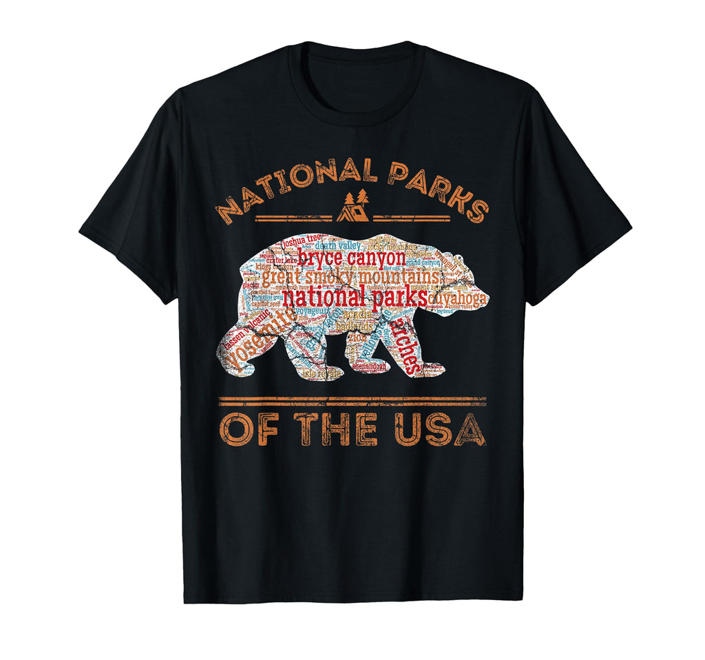 National Parks Bear Hiking Travel T-Shirt - Trendy Graphic for Adults - T-Shirt, Sweatshirt, Hoodie