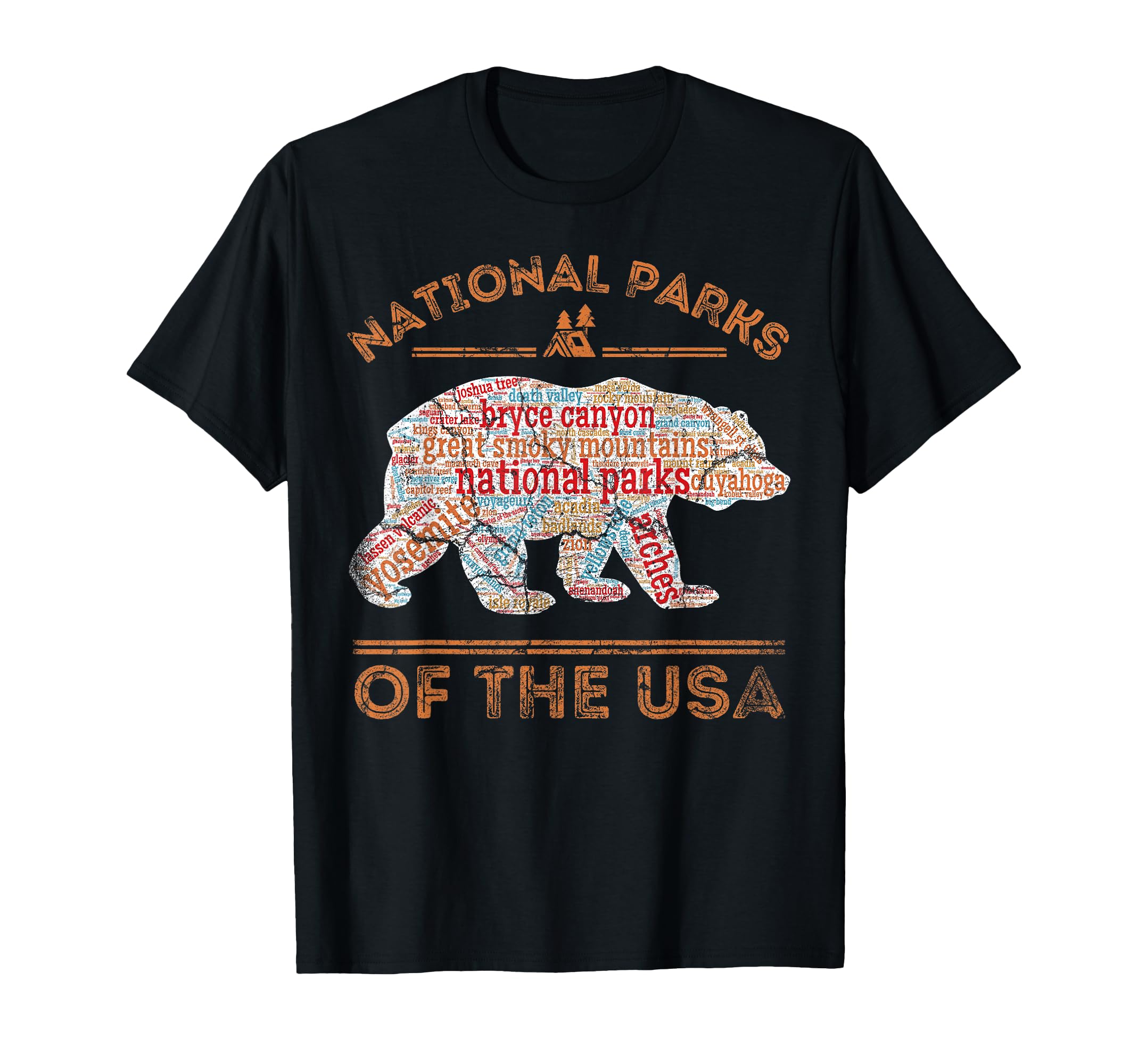 National Parks Bear Hiking Travel T-Shirt - Trendy Graphic for Adults - T-Shirt, Sweatshirt, Hoodie