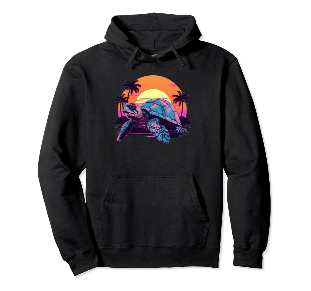 Vaporwave Turtle I Aesthetic Turtle Hoodie - Novelty Apparel Unisex - T-Shirt, Sweatshirt, Hoodie