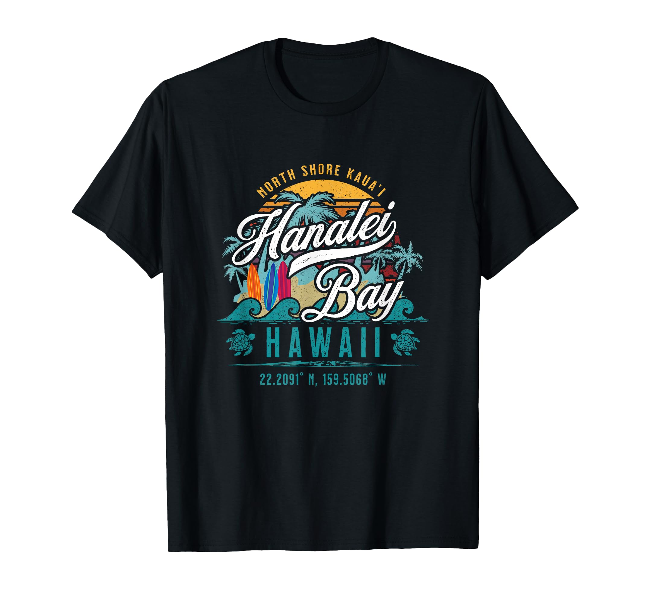 Hanalei Bay North Shore Kauai Hawaii Sun T-Shirt - Minimalist Print Unisex - T-Shirt, Sweatshirt, Hoodie