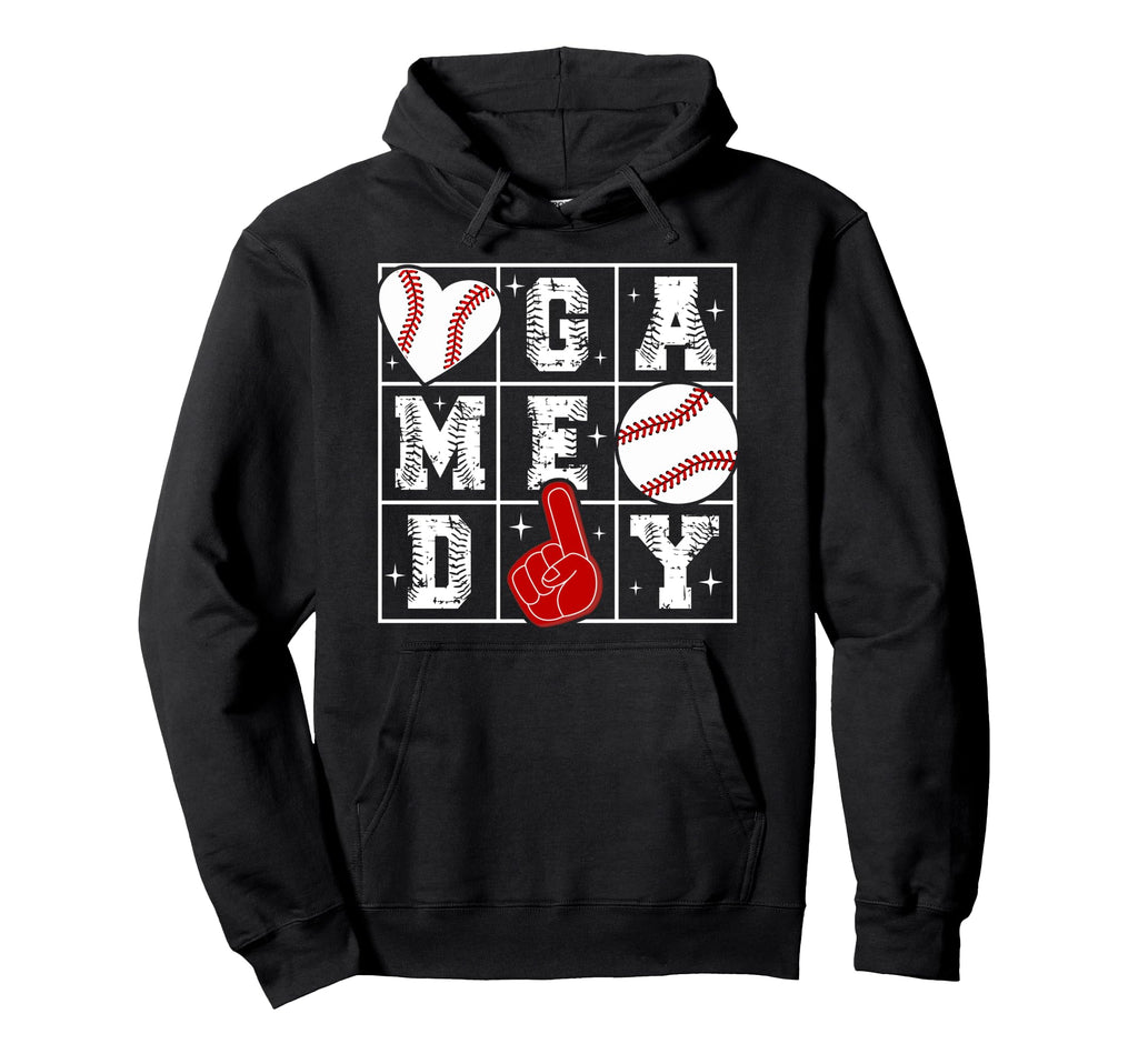Game Day Baseball Heart Baseball Game Day Hoodie - Minimalist Print Unisex - T-Shirt, Sweatshirt, Hoodie