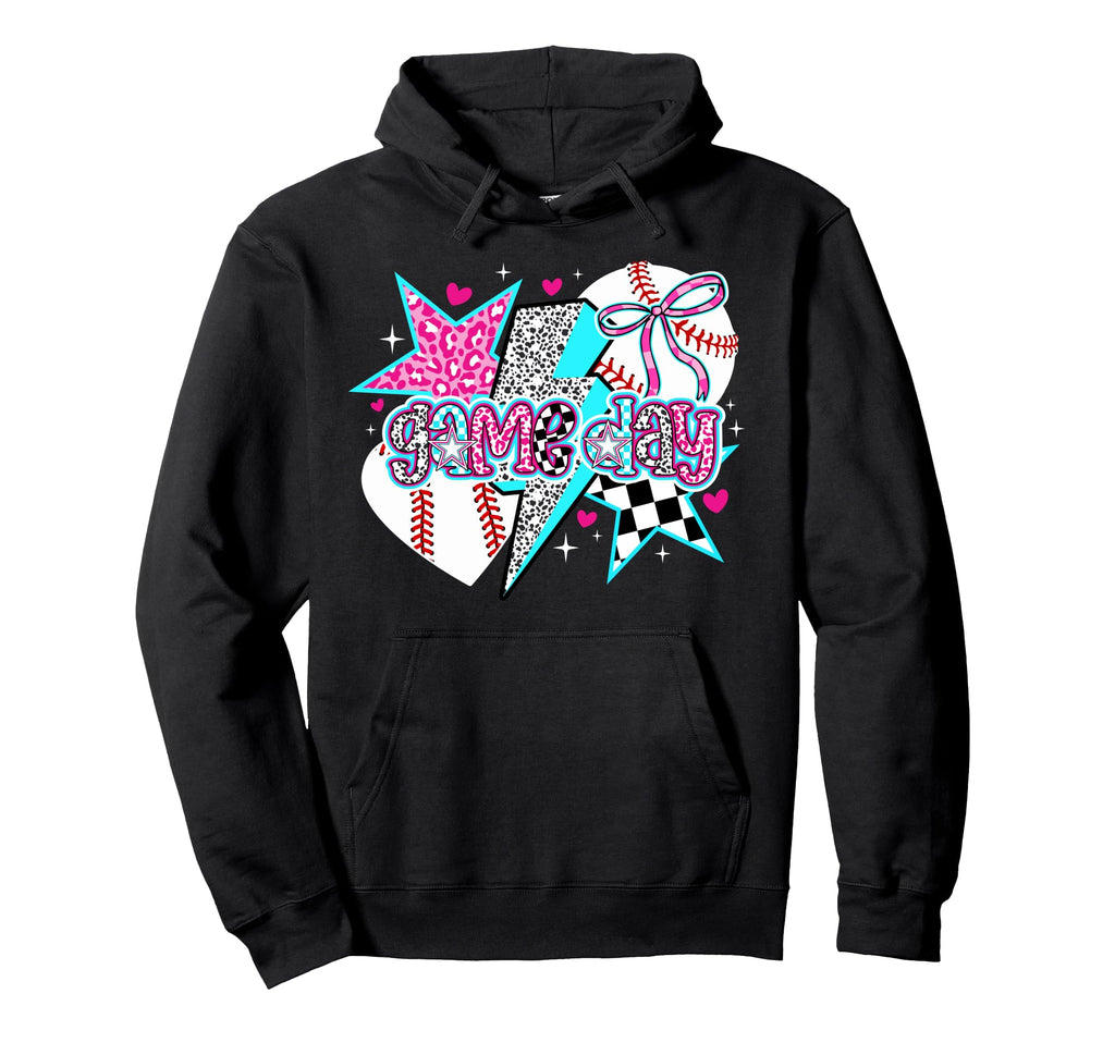 Baseball Game Day Preppy Game Day Hoodie - Casual Everyday Wear Unisex - T-Shirt, Sweatshirt, Hoodie