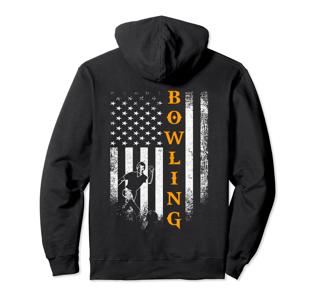 Usa American Flag Bowling Player Hoodie - Trendy Graphic for Adults - T-Shirt, Sweatshirt, Hoodie