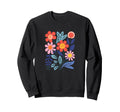 Modern Boho Colorful Floral Sweatshirt - Custom Art Print Men Women - T-Shirt, Sweatshirt, Hoodie