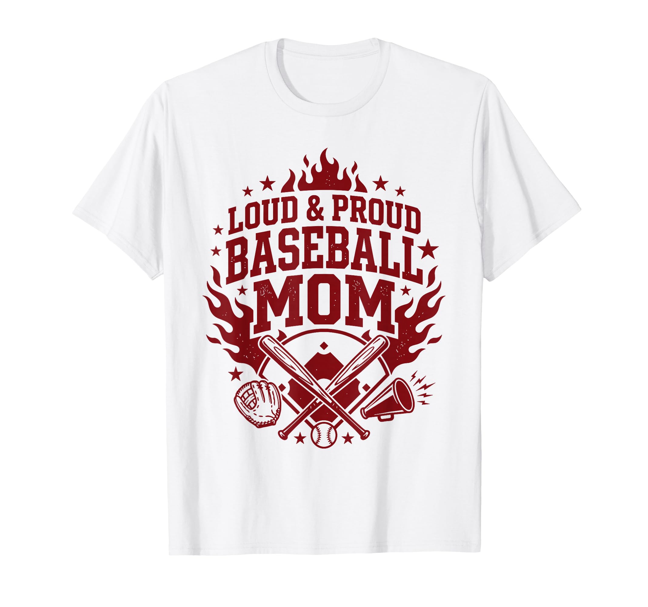 Loud And Proud Baseball Mom Cheer T-Shirt - Minimalist Print Men Women - T-Shirt, Sweatshirt, Hoodie