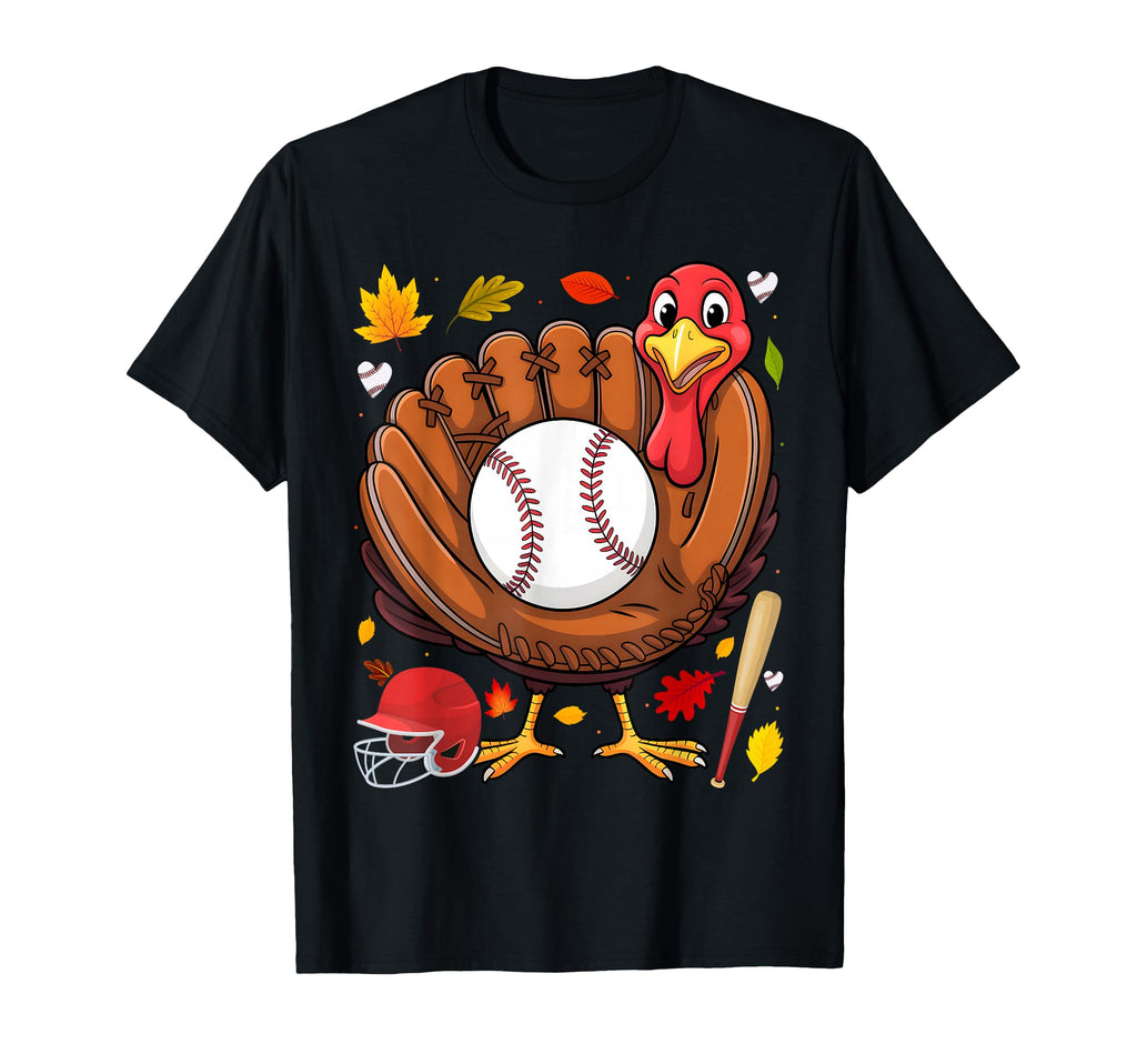 Turkey Baseball Glove Thanksgiving Day T-Shirt - Minimalist Print Unisex - T-Shirt, Sweatshirt, Hoodie