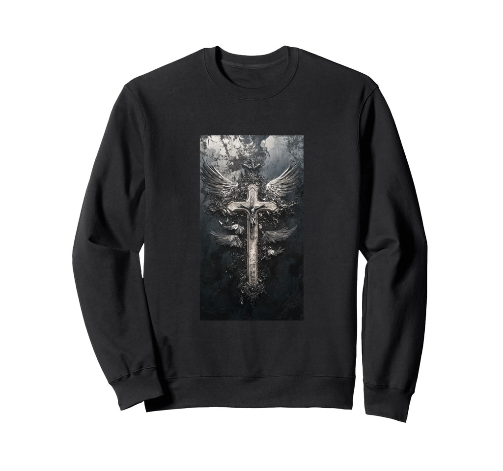 Gothic Cross Grunge Aesthetic Y2K Sweatshirt - Graphic Print Men Women - T-Shirt, Sweatshirt, Hoodie