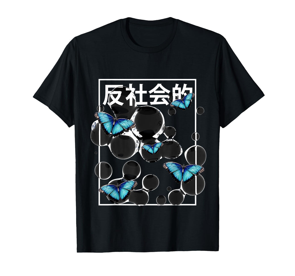 Anti Social Butterfly Japanese T-Shirt - Unique Graphic for Adults - T-Shirt, Sweatshirt, Hoodie