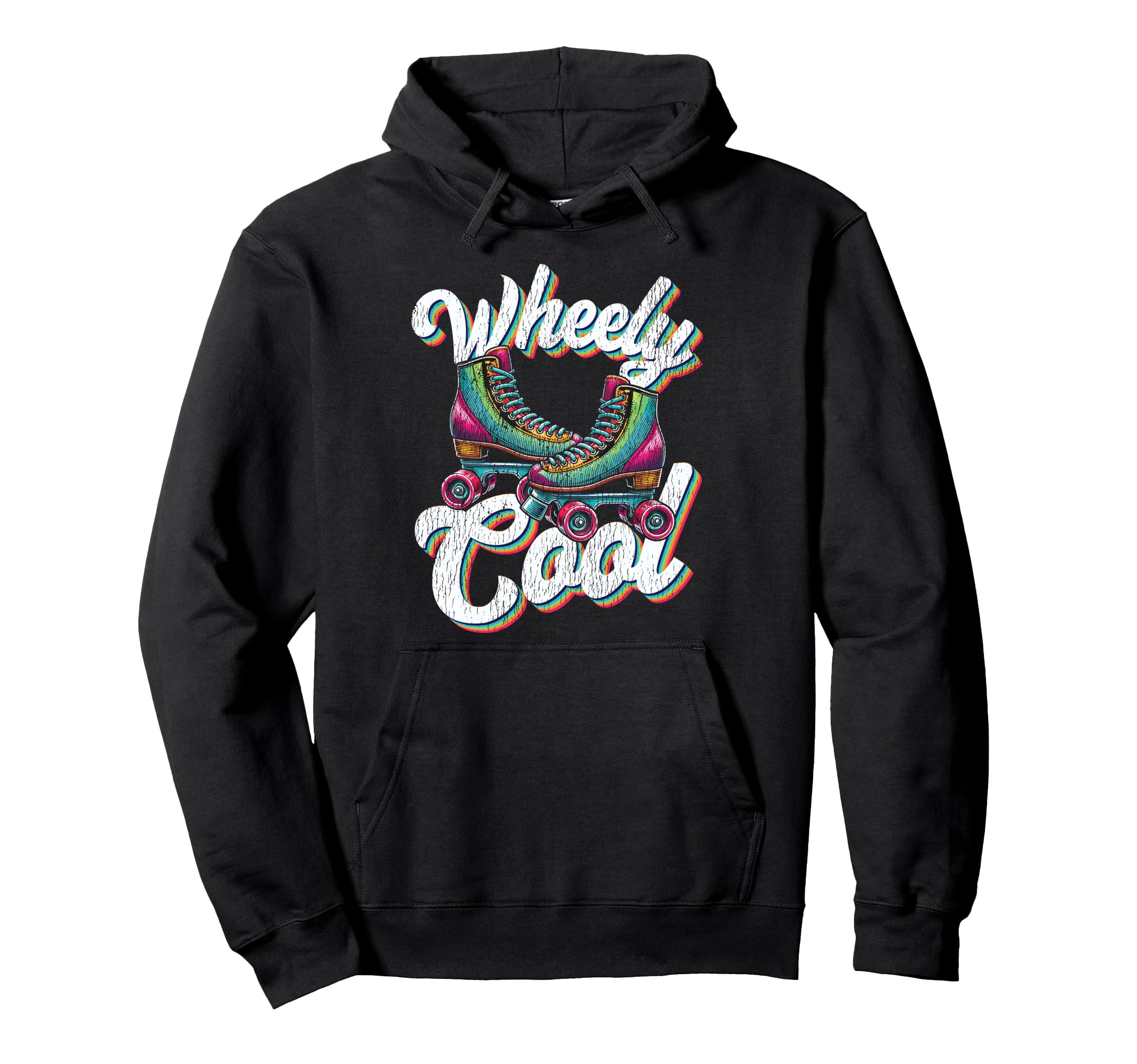 Roller Skating Skate 1970S Wheely Hoodie - Graphic Print Men Women - T-Shirt, Sweatshirt, Hoodie