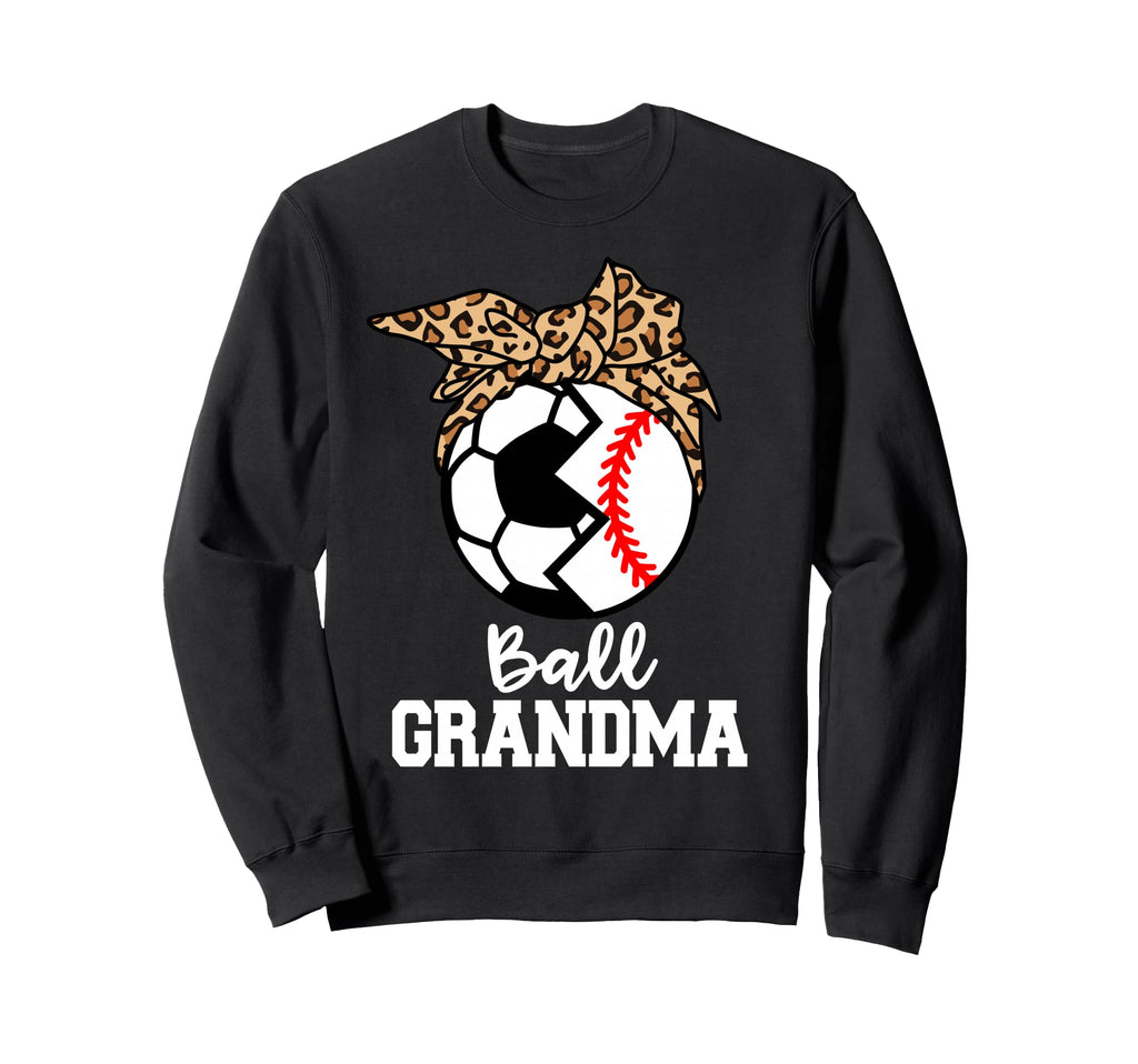 Ball Grandma Soccer Baseball Leopard Sweatshirt - Custom Art Print Unisex - T-Shirt, Sweatshirt, Hoodie