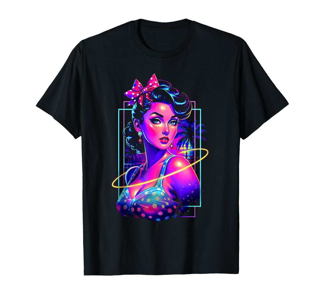 Hot Pinup Pop Art 50S Punk Vaporwave T-Shirt - Casual Everyday Wear Unisex - T-Shirt, Sweatshirt, Hoodie