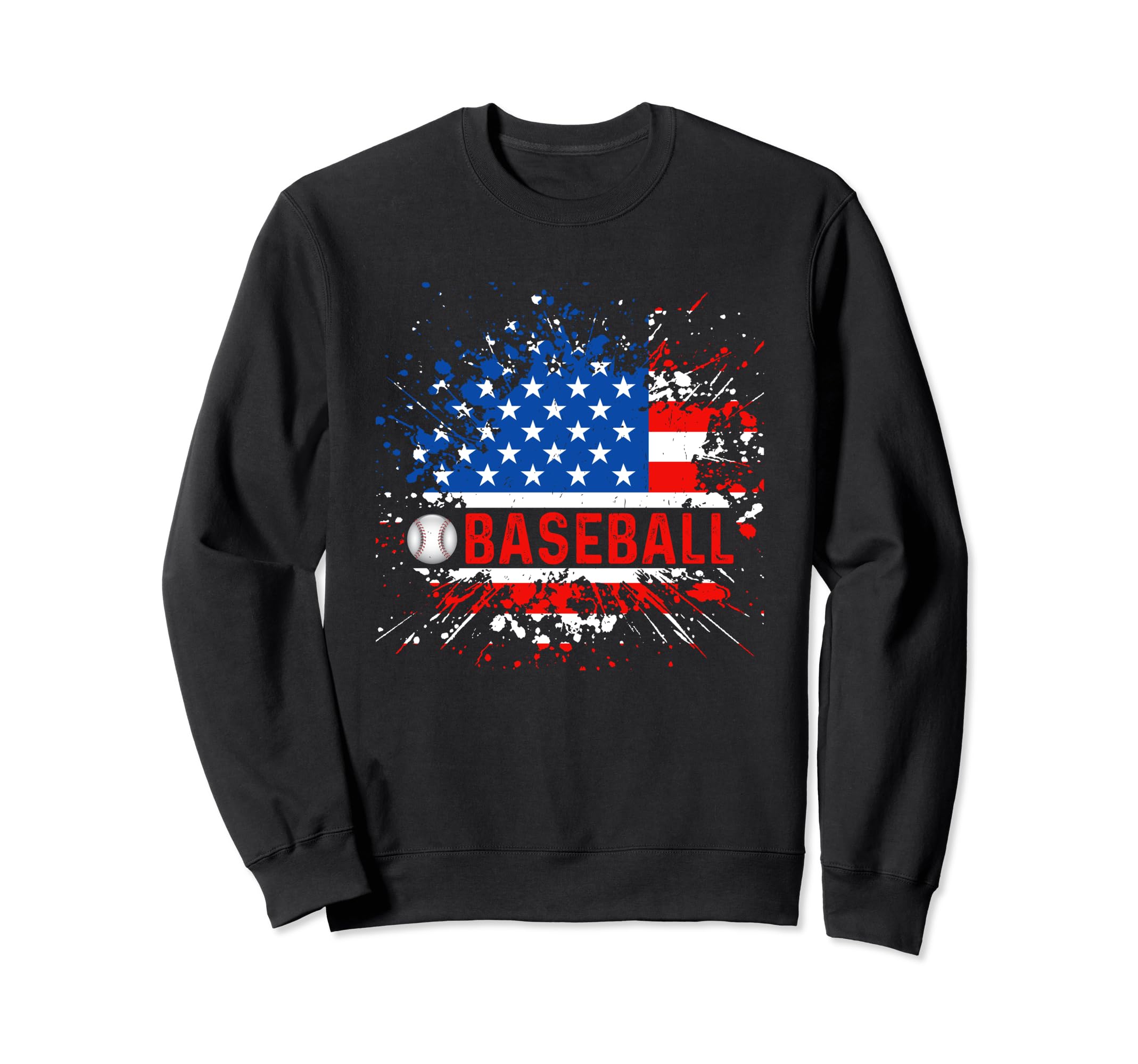 Baseball American Flag Baseball Sweatshirt - Unique Graphic for Adults - T-Shirt, Sweatshirt, Hoodie