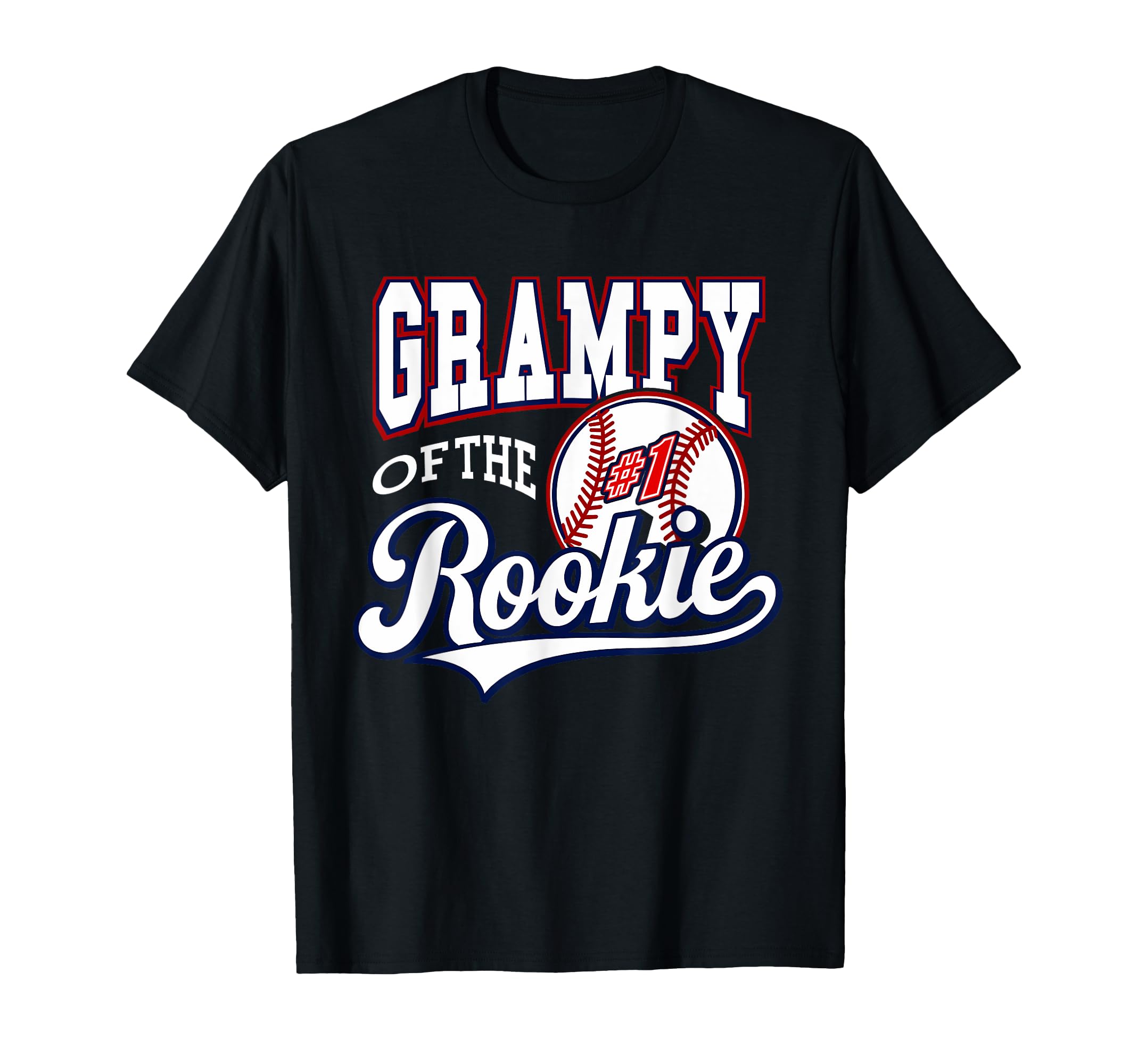 Grandpa Grampy Number 1 Rookie Baseball T-Shirt - Minimalist Print Unisex - T-Shirt, Sweatshirt, Hoodie