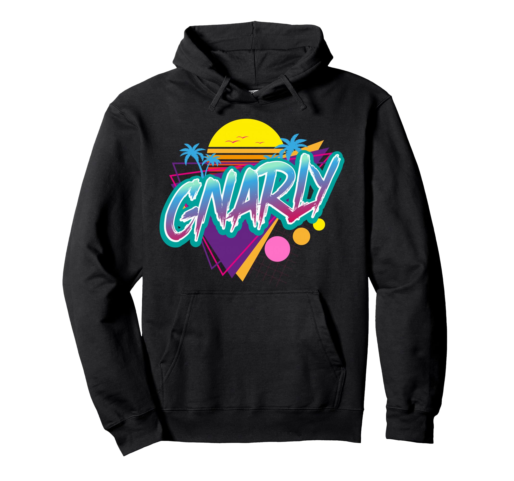 Gnarly 1980S Nostalgic 80S Retrowave Hoodie - Novelty Apparel for Adults - T-Shirt, Sweatshirt, Hoodie