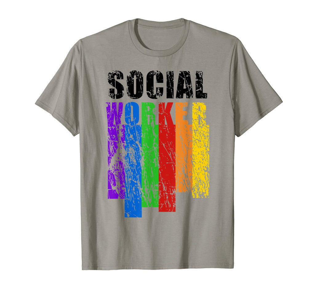 Social Worker Rainbow Stripes Social T-Shirt - Streetwear Style for Adults - T-Shirt, Sweatshirt, Hoodie