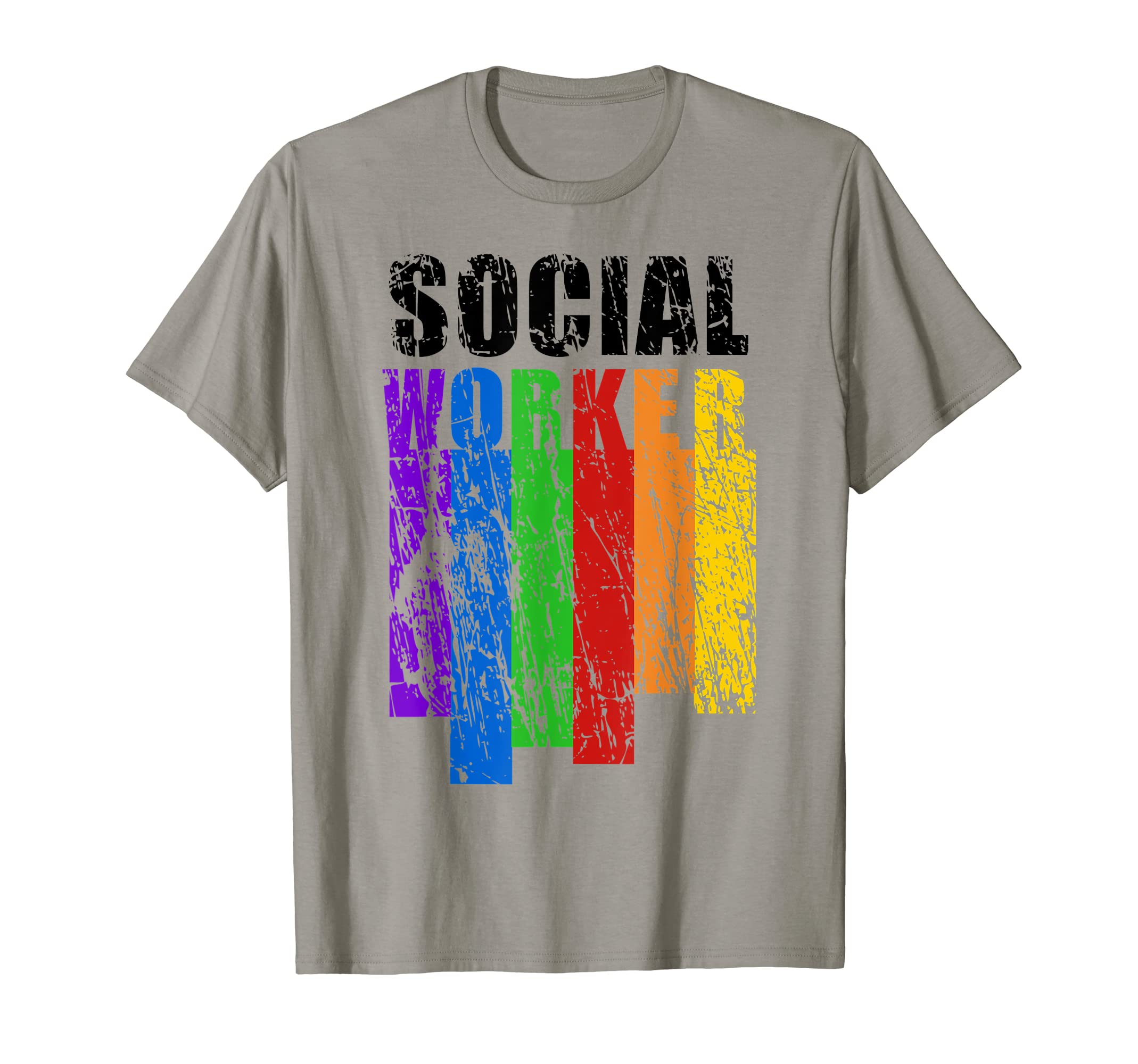 Social Worker Rainbow Stripes Social T-Shirt - Streetwear Style for Adults - T-Shirt, Sweatshirt, Hoodie