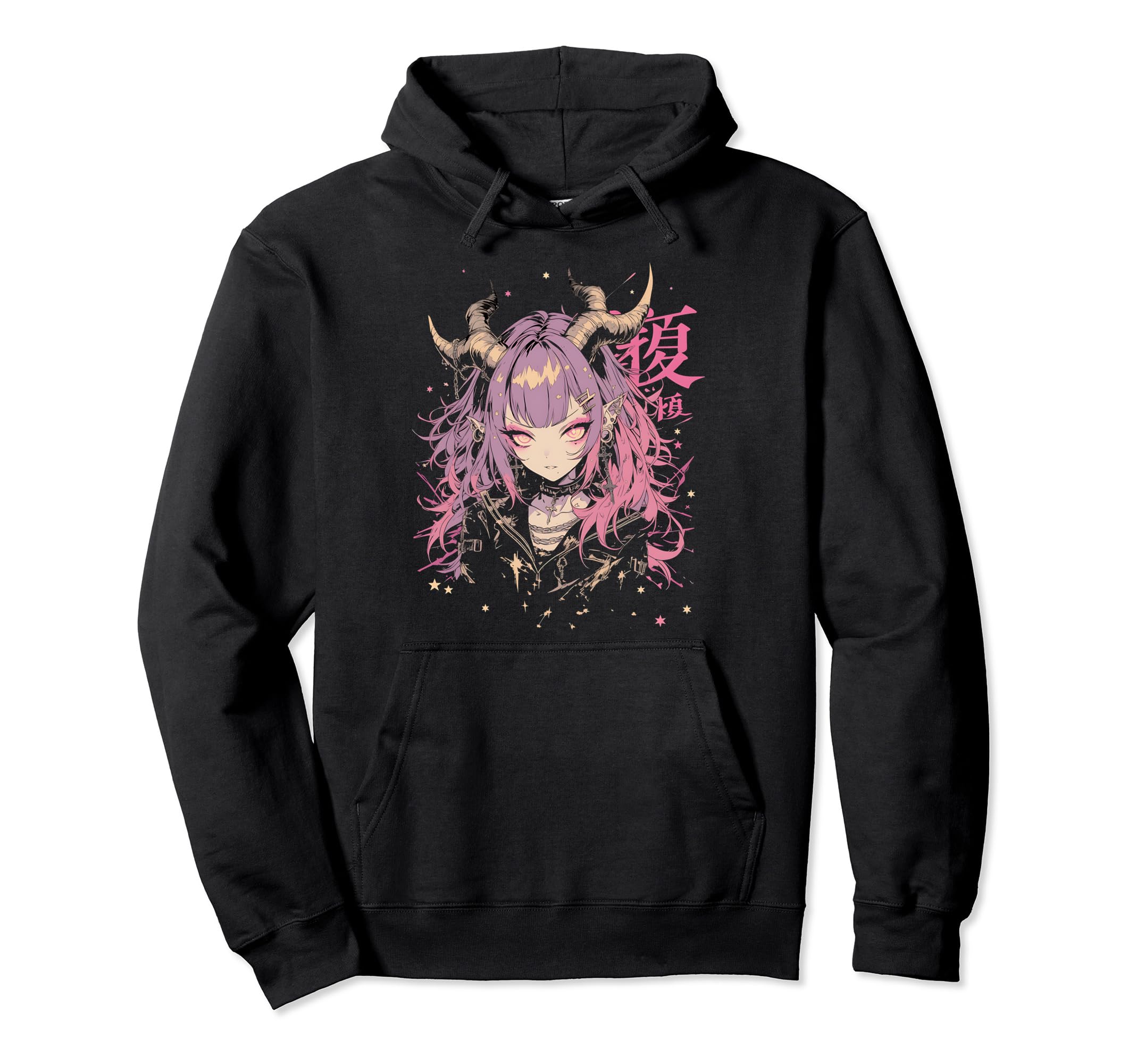 Goth Grunge Demon Anime Waifu Horror Alt Hoodie - Trendy Graphic Men Women - T-Shirt, Sweatshirt, Hoodie