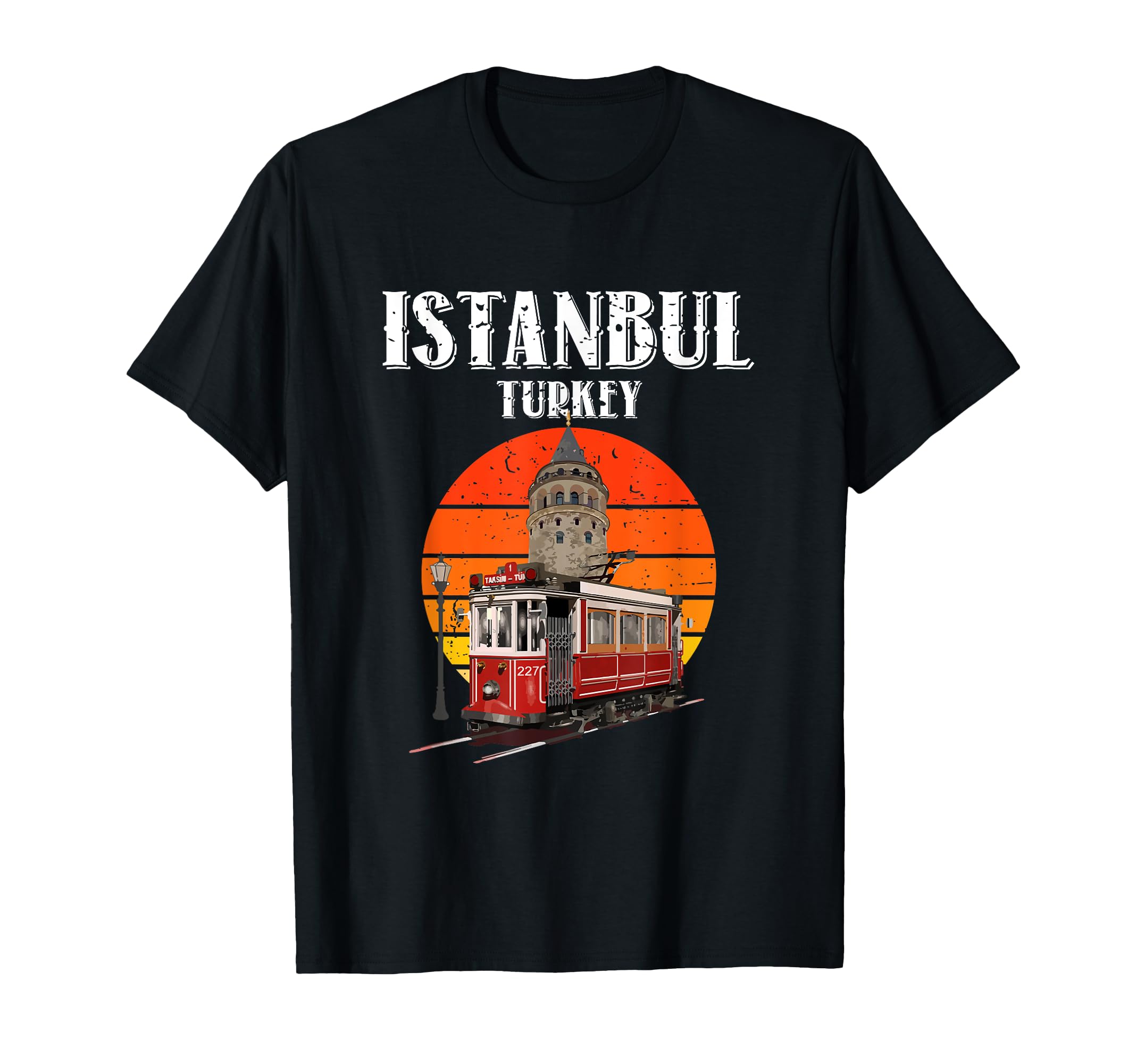 Sunset Istanbul Turkey Tram And T-Shirt - Custom Art Print Men Women - T-Shirt, Sweatshirt, Hoodie