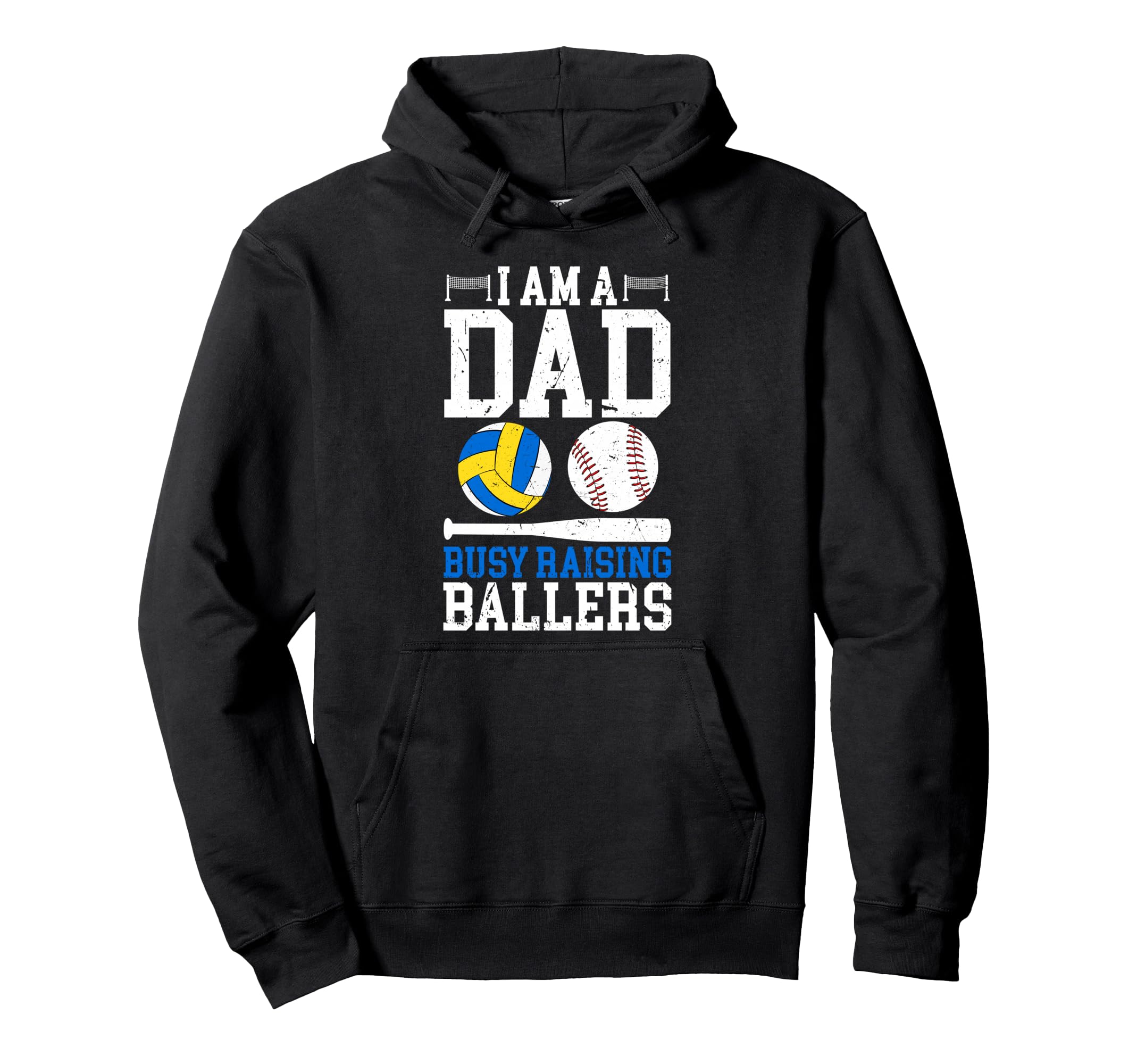 I Am Dad Busy Raising Ballers Baseball Hoodie - Unique Graphic Unisex - T-Shirt, Sweatshirt, Hoodie