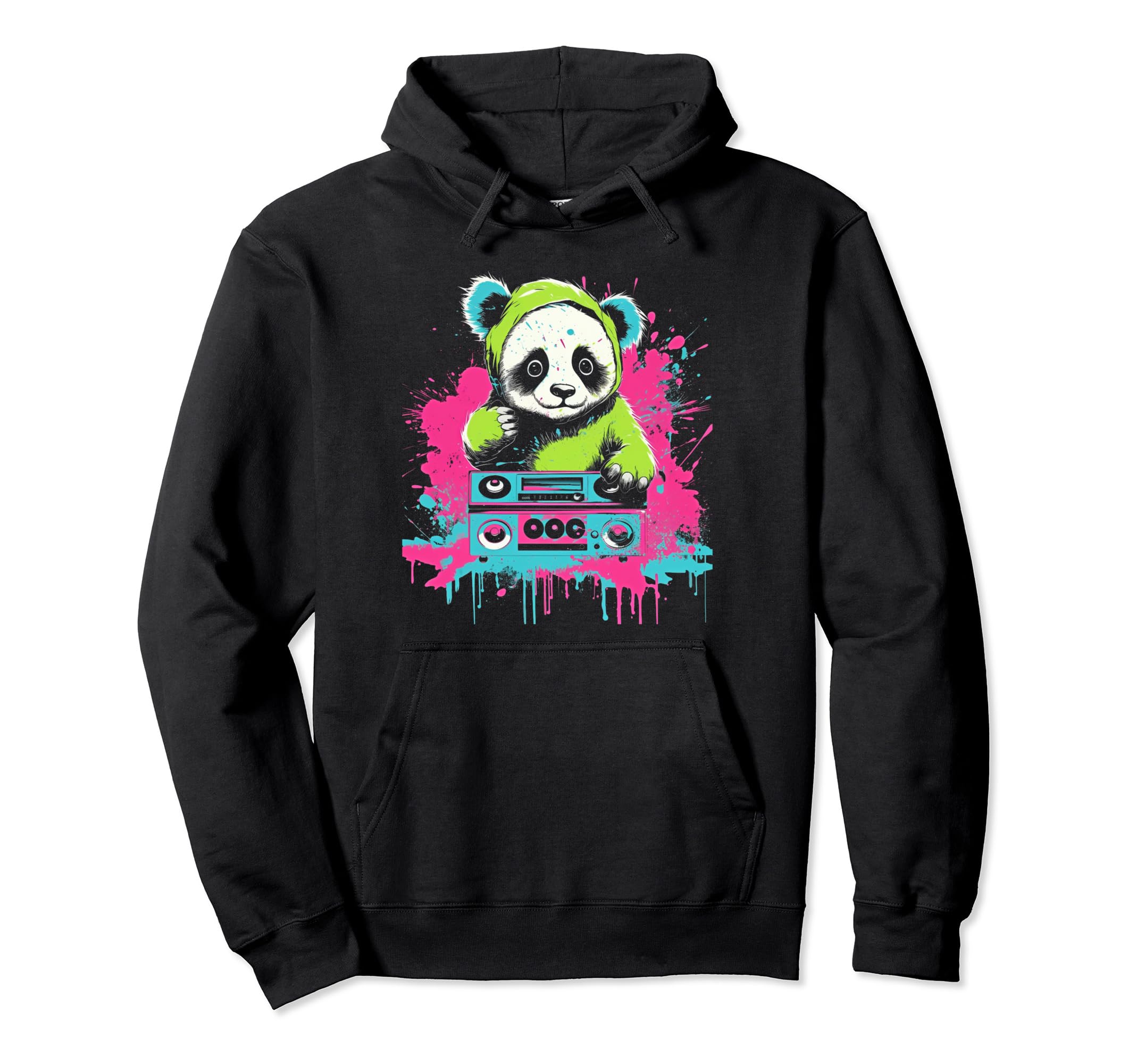 Kawaii Panda Dj Japanese Edm Y2K Aesthetic 47 Hoodie - Graphic Print Unisex - T-Shirt, Sweatshirt, Hoodie