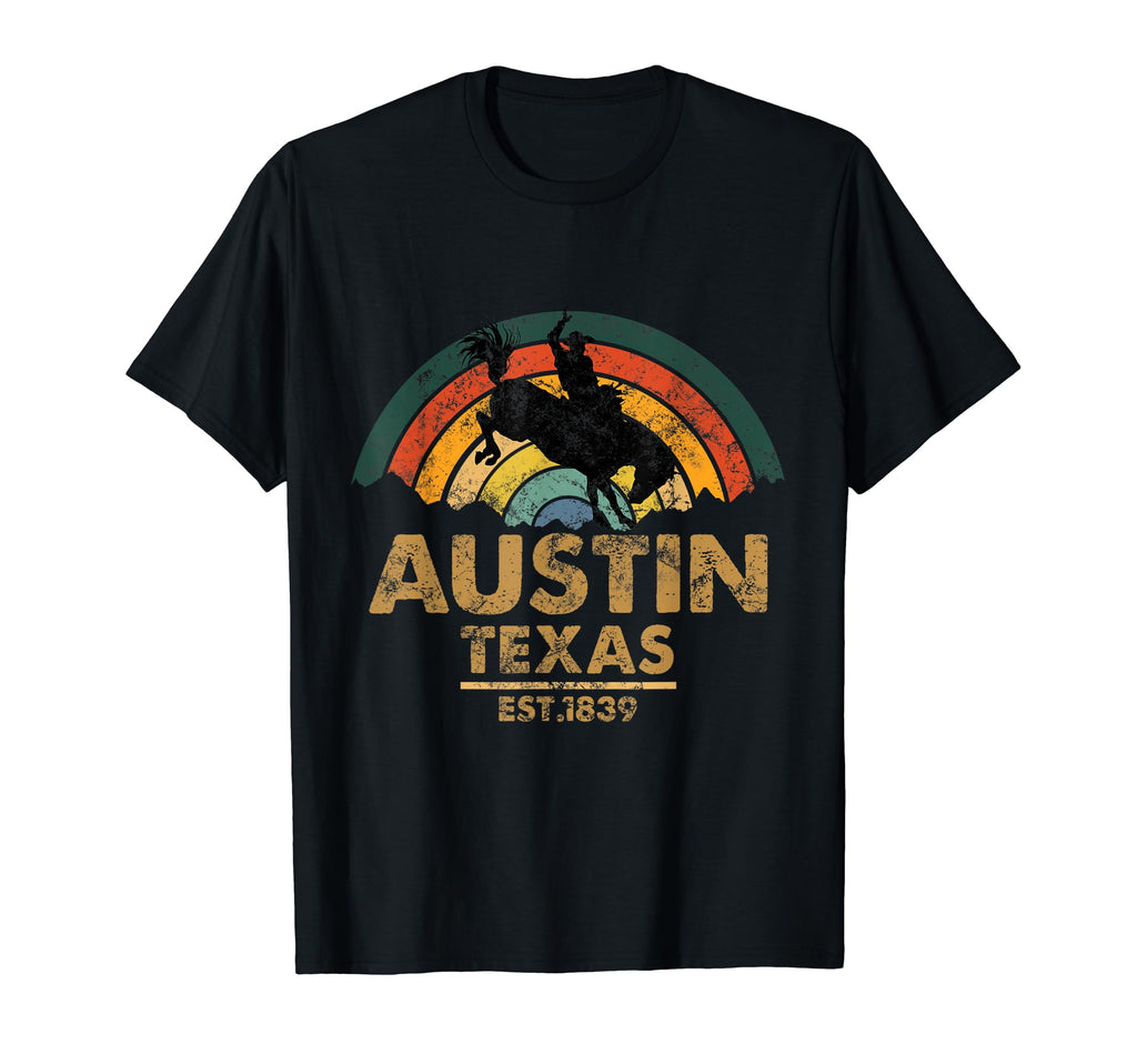 Austin Texas Est 1839 Cowboy Funny Tx T-Shirt - Minimalist Print Men Women - T-Shirt, Sweatshirt, Hoodie