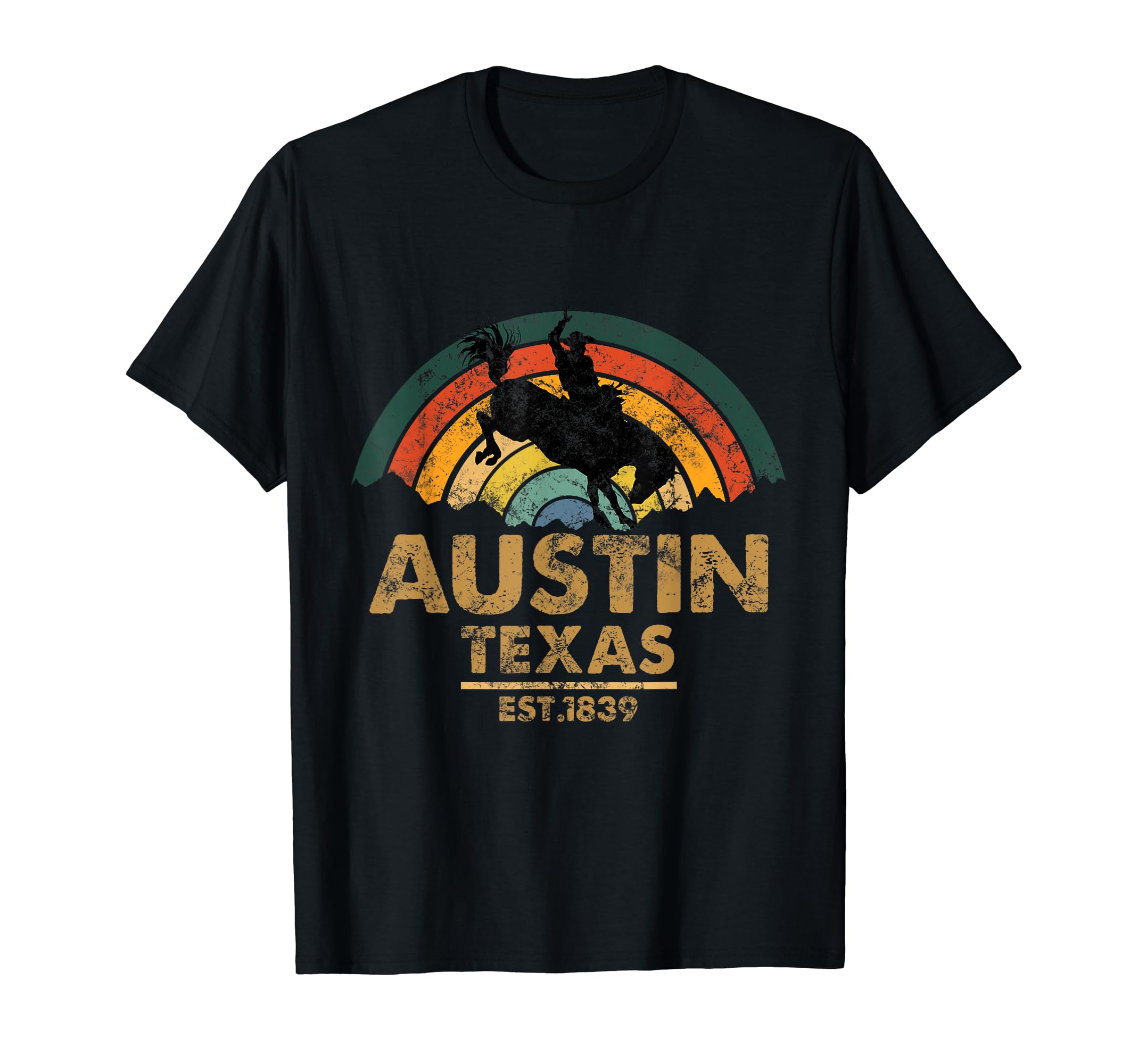Austin Texas Est 1839 Cowboy Funny Tx T-Shirt - Minimalist Print Men Women - T-Shirt, Sweatshirt, Hoodie