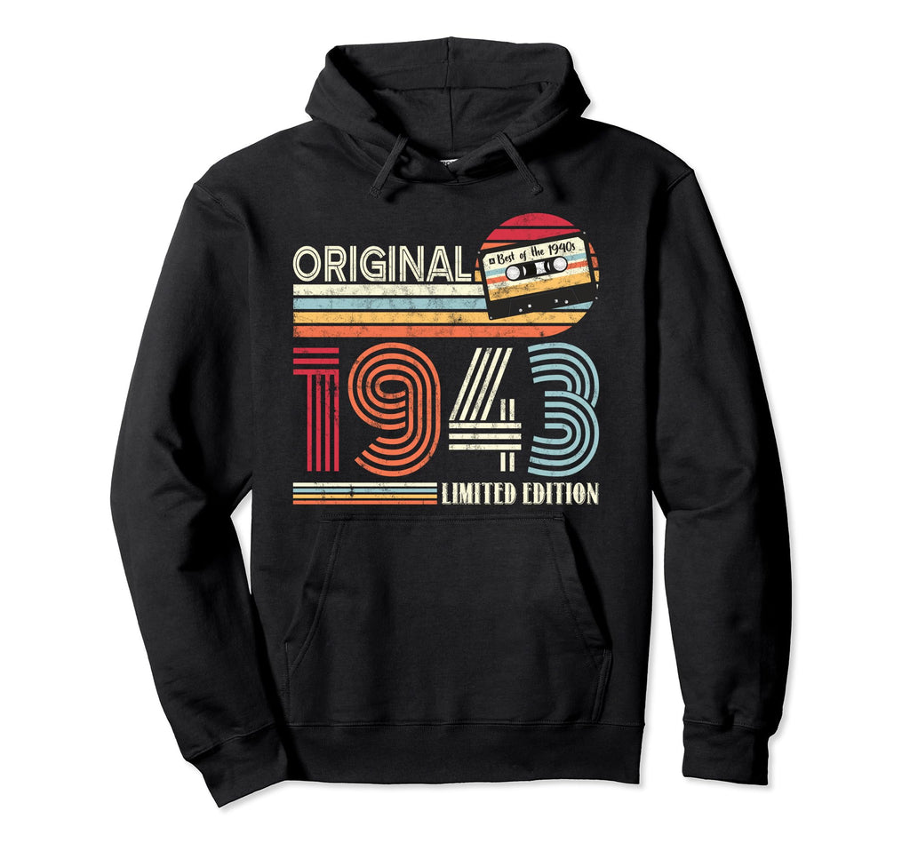 Original 1943 Birthday Guitar Hoodie - Fun Novelty Design for Adults - T-Shirt, Sweatshirt, Hoodie