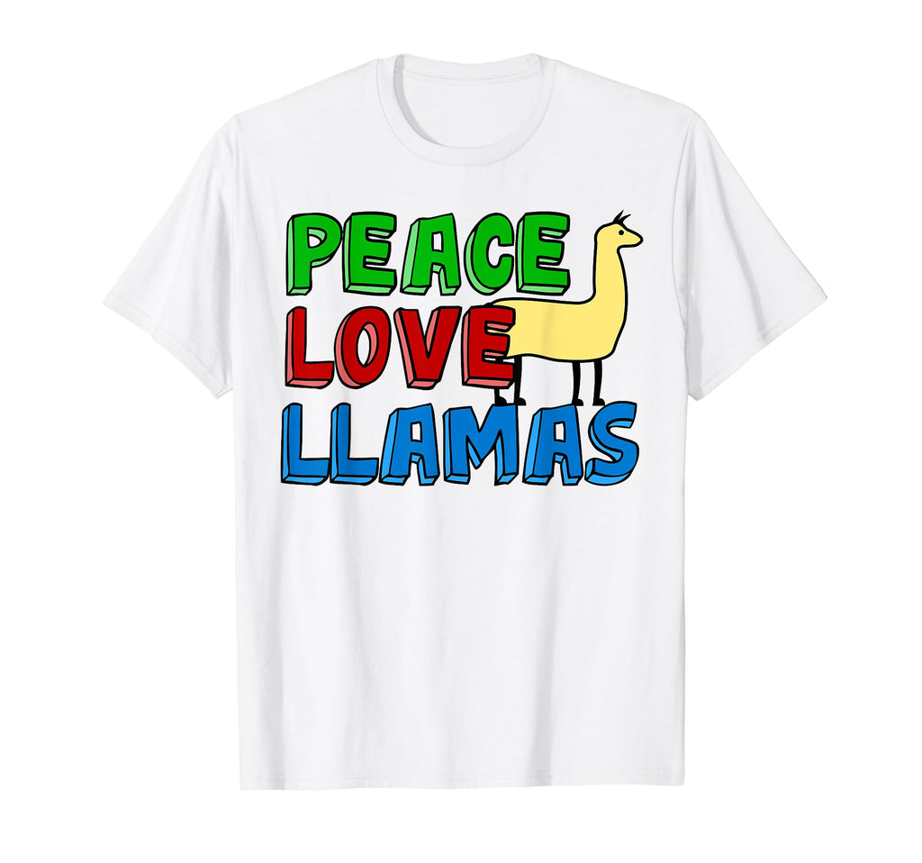Peace Love Llamas T-Shirt - Custom Art Print for Adults - T-Shirt, Sweatshirt, Hoodie