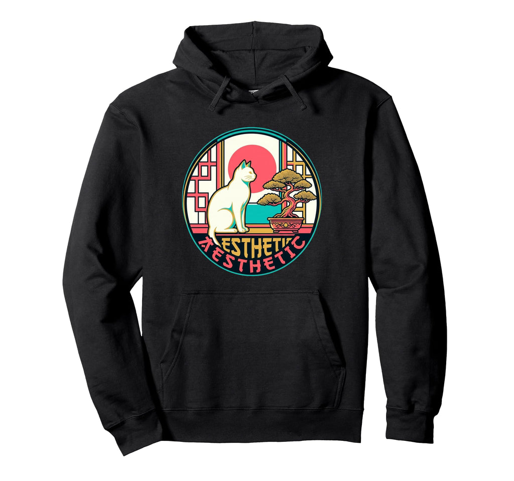Aesthetic Lofi Cat Window Ukiyo E Art Hoodie - Trendy Graphic for Adults - T-Shirt, Sweatshirt, Hoodie