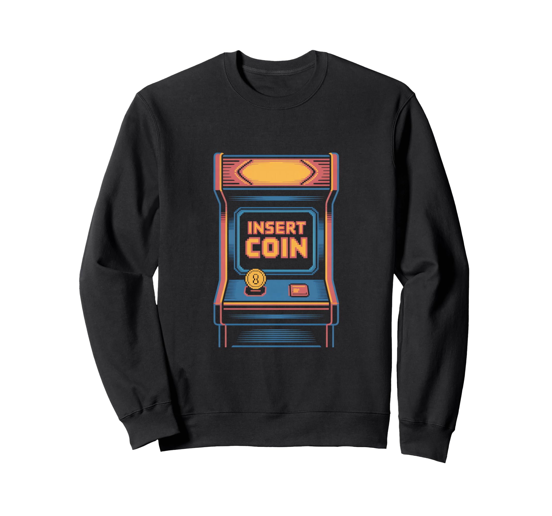 Insert Coin Arcade Cabinet Gaming Sweatshirt - Graphic Print Men Women - T-Shirt, Sweatshirt, Hoodie