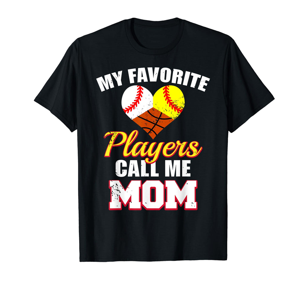 My Favorite Players Call Me Mom T-Shirt - Minimalist Print Men Women - T-Shirt, Sweatshirt, Hoodie