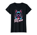 Womens Neon Best Dog Mom French Bulldog T-Shirt - Custom Art Print Unisex - T-Shirt, Sweatshirt, Hoodie