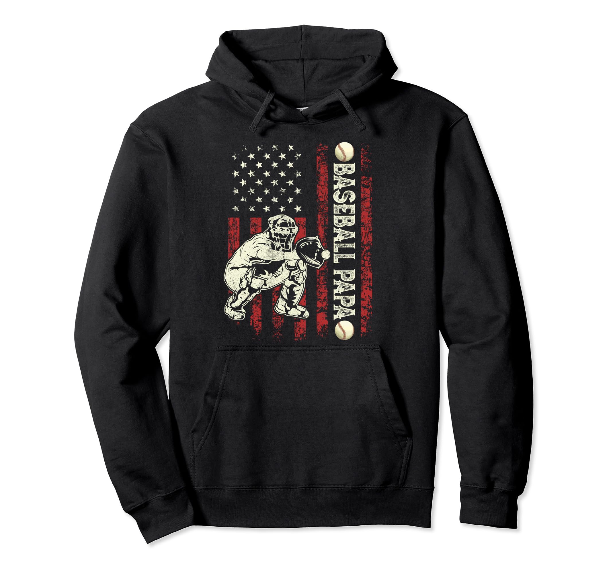 Fathers Day Baseball Papa Flag Gifts Dad Hoodie - Streetwear Style Unisex - T-Shirt, Sweatshirt, Hoodie
