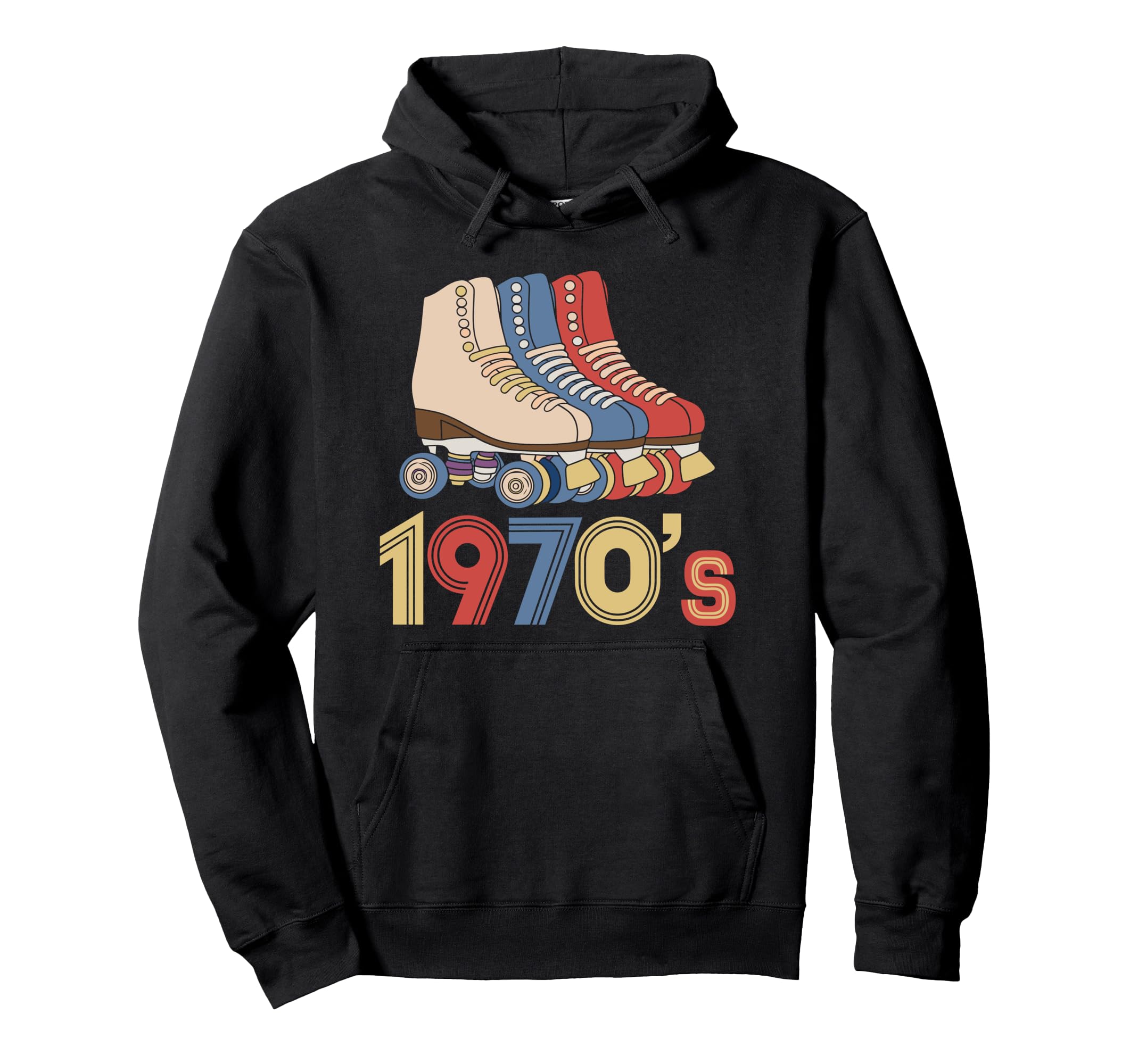 1970S Roller Skating Roller Rink Hoodie - Fun Novelty Design for Adults - T-Shirt, Sweatshirt, Hoodie