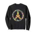 Peace Sign Butterflies Fowers Sweatshirt - Unique Graphic for Adults - T-Shirt, Sweatshirt, Hoodie