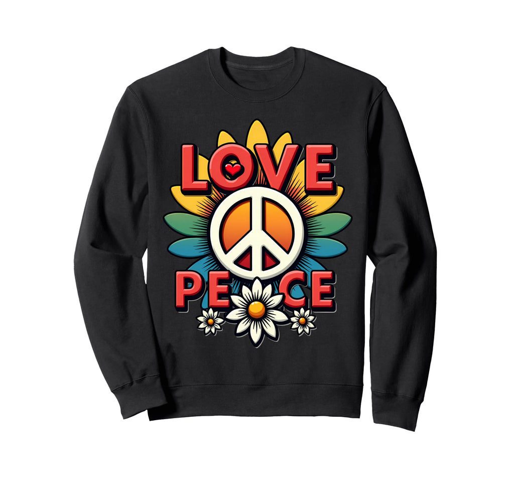 60S 70S Flower Power Groovy Love Peace Sweatshirt - Novelty Apparel Unisex - T-Shirt, Sweatshirt, Hoodie