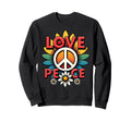 60S 70S Flower Power Groovy Love Peace Sweatshirt - Novelty Apparel Unisex - T-Shirt, Sweatshirt, Hoodie