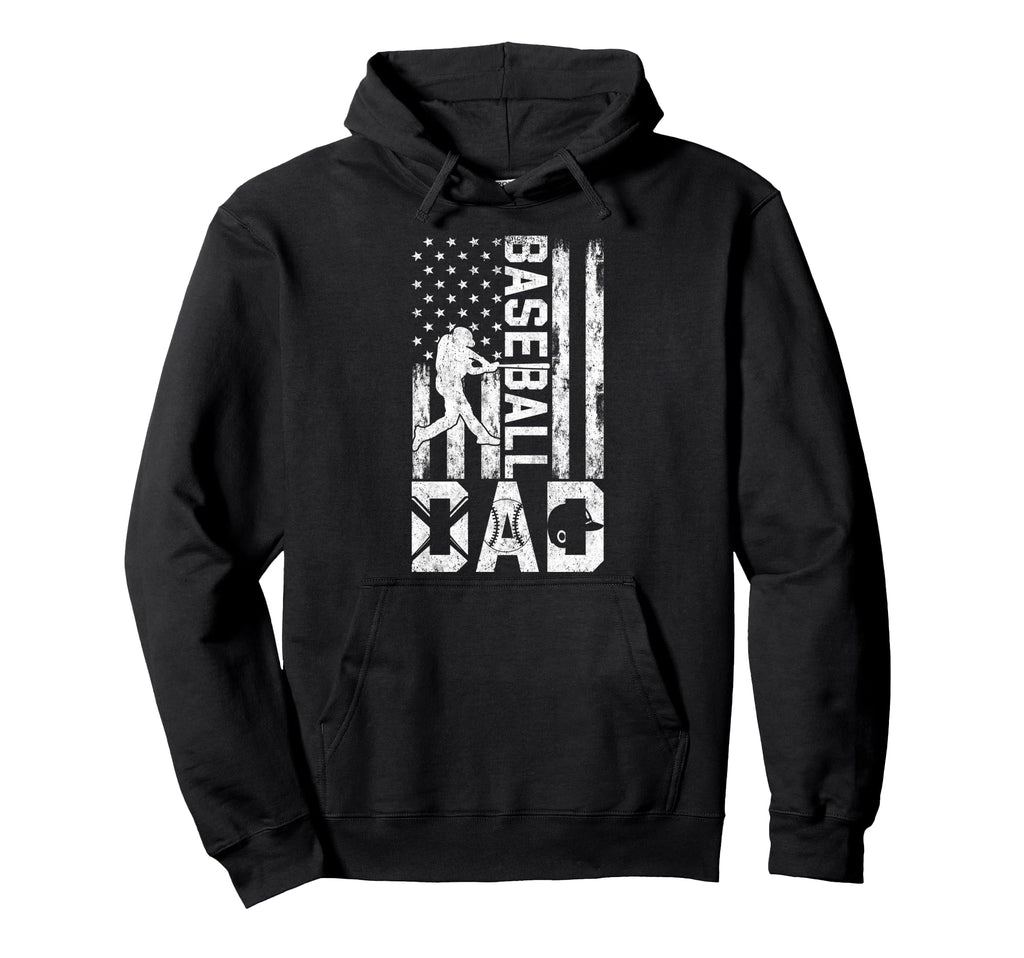 Baseball Us Flag Baseball Dad Player Coach Hoodie - Novelty Apparel Unisex - T-Shirt, Sweatshirt, Hoodie