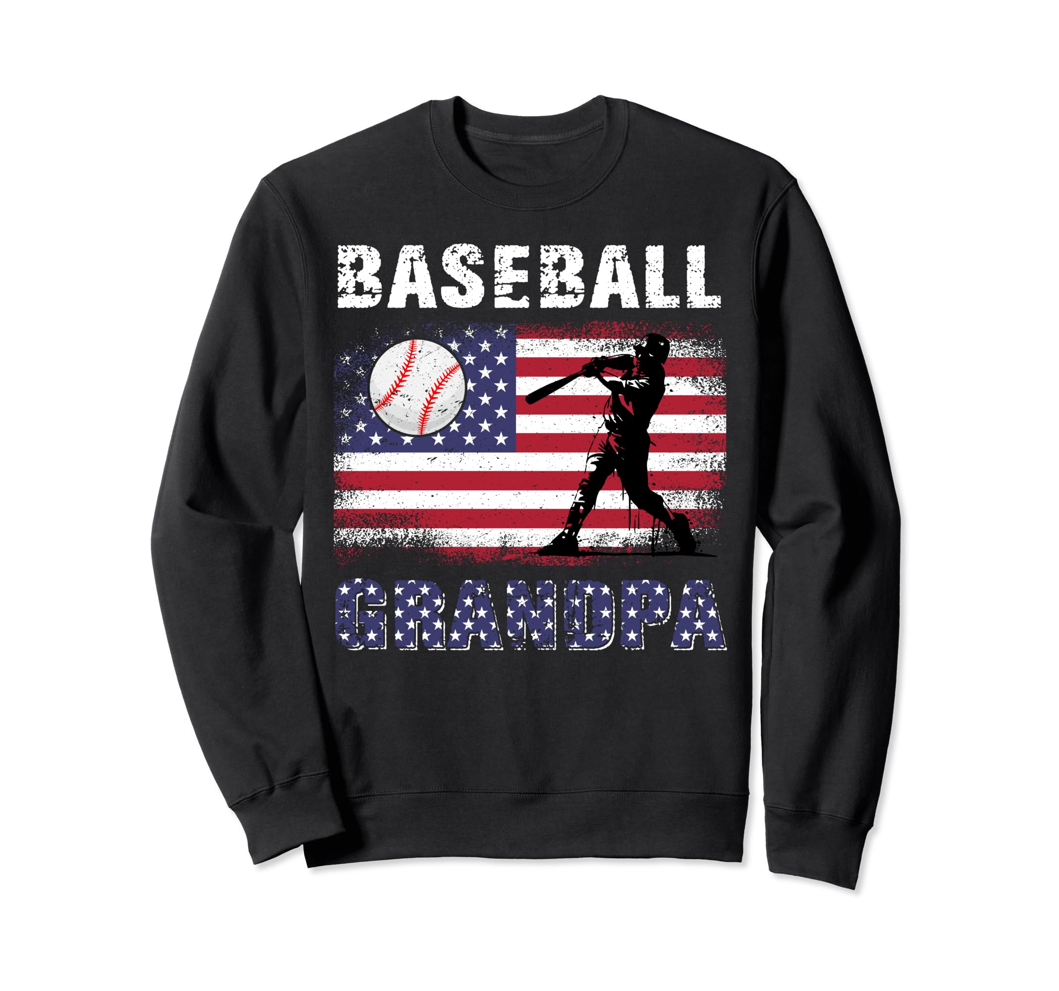 Proud Baseball Grandpa Usa American Sweatshirt - Unique Graphic Unisex - T-Shirt, Sweatshirt, Hoodie