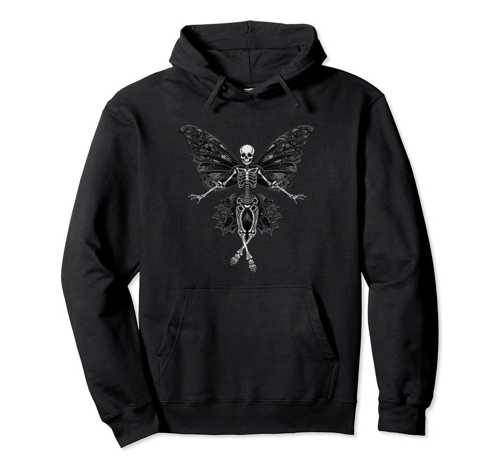 Aesthetic Y2K Fairy Wings Skeleton Alt Hoodie - Custom Art Print Unisex - T-Shirt, Sweatshirt, Hoodie
