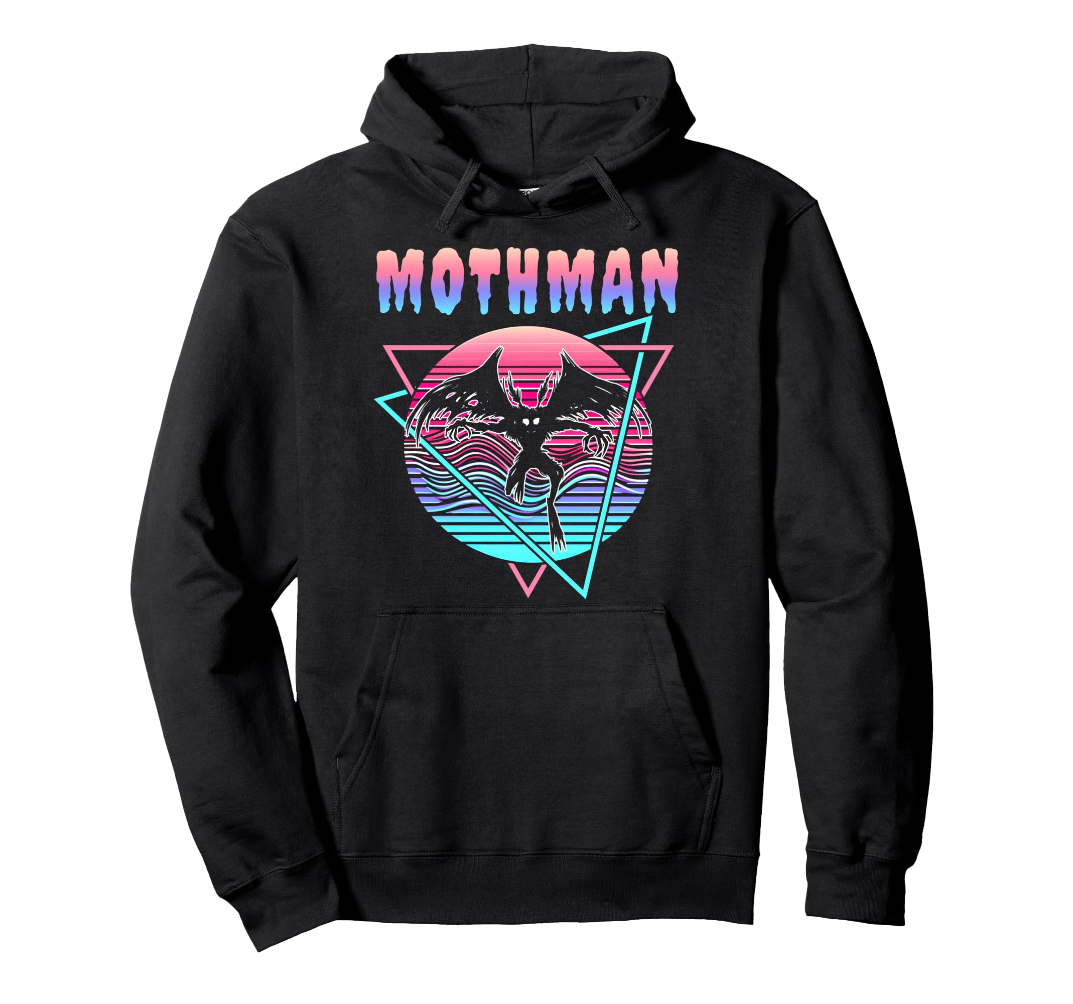 Vaporwave Aesthetic Mothman Cryptozoology Hoodie - Graphic Print Men Women - T-Shirt, Sweatshirt, Hoodie