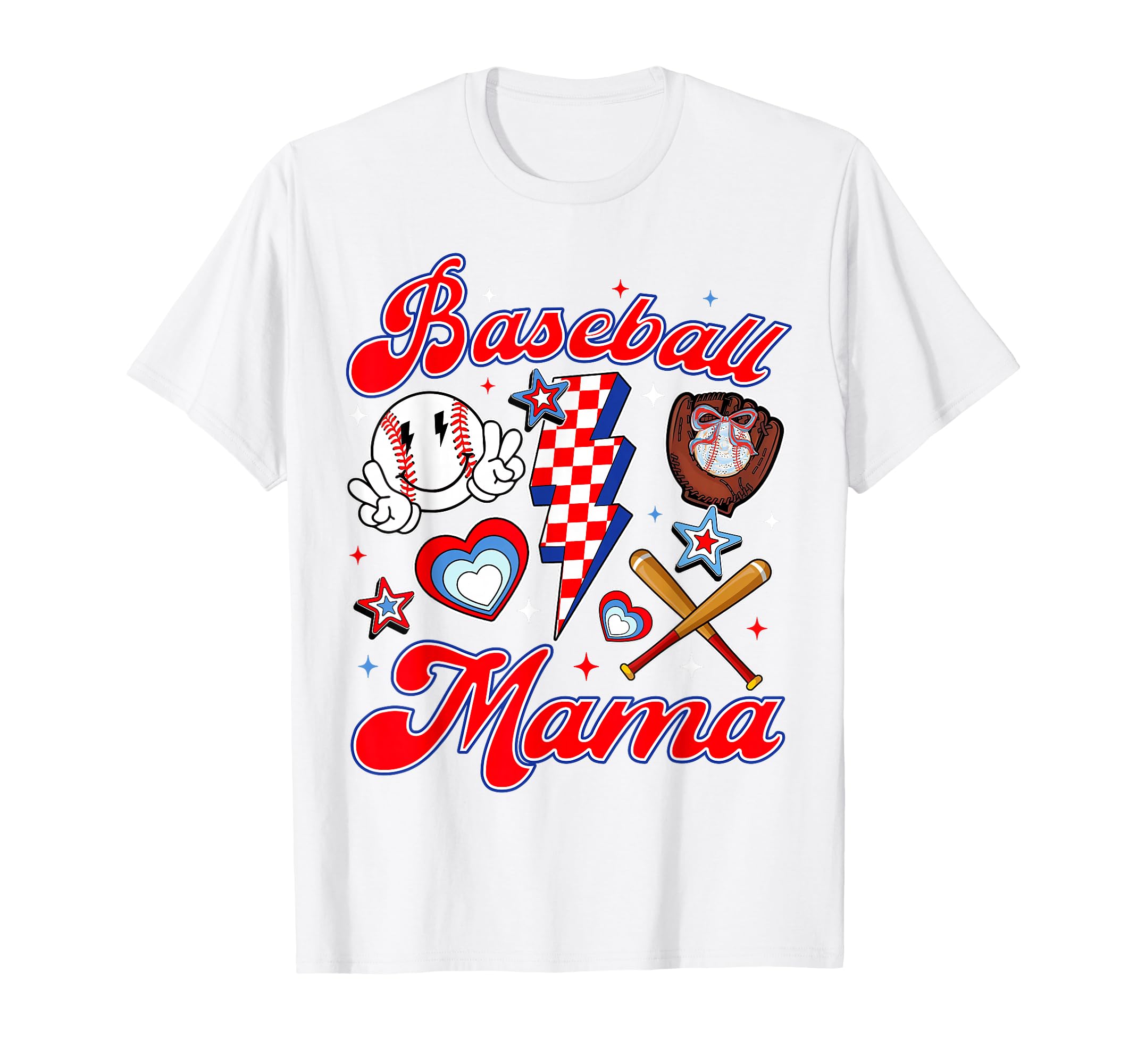 Baseball Coquette Bow Cheer Mom Mama T-Shirt - Trendy Graphic for Adults - T-Shirt, Sweatshirt, Hoodie